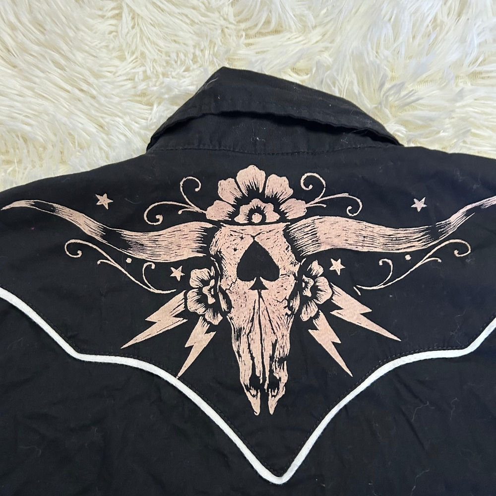Western Black Jacket with Skull Design